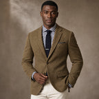 Herringbone Blazer Slim Fit in Khaki – Tarlano Premium Menswear