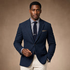 Herringbone Blazer Slim Fit in Navy – Tarlano Premium Menswear