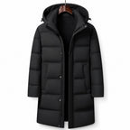 Packable Down Coat Hooded Parka Black – Product Photo