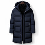 Packable Down Coat Hooded Parka Dark Blue – Product Photo