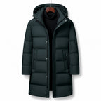Packable Down Coat Hooded Parka Dark Green – Product Photo