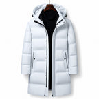 Packable Down Coat Hooded Parka White – Product Photo