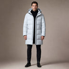 Packable Down Coat Hooded Parka in White – Tarlano Premium Menswear