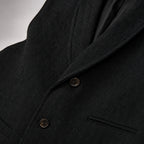 Herringbone Waistcoat Tweed Black – Fabric and Detail Close-Up