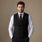 Herringbone Waistcoat Tweed Black – Full Look