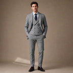 Herringbone Waistcoat Tweed in Gray – Tarlano Premium Menswear