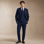 Herringbone Waistcoat Tweed in Navy – Tarlano Premium Menswear