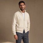 Knit Tracksuit Full Zip Beige Beige – Side Angle View