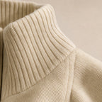 Knit Tracksuit Full Zip Beige Beige – Fabric and Detail Close-Up