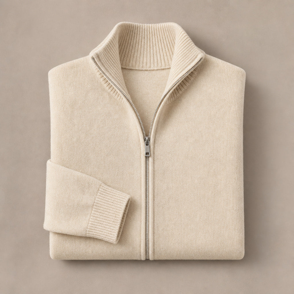 Knit Tracksuit Full Zip Beige Beige – Product Photo