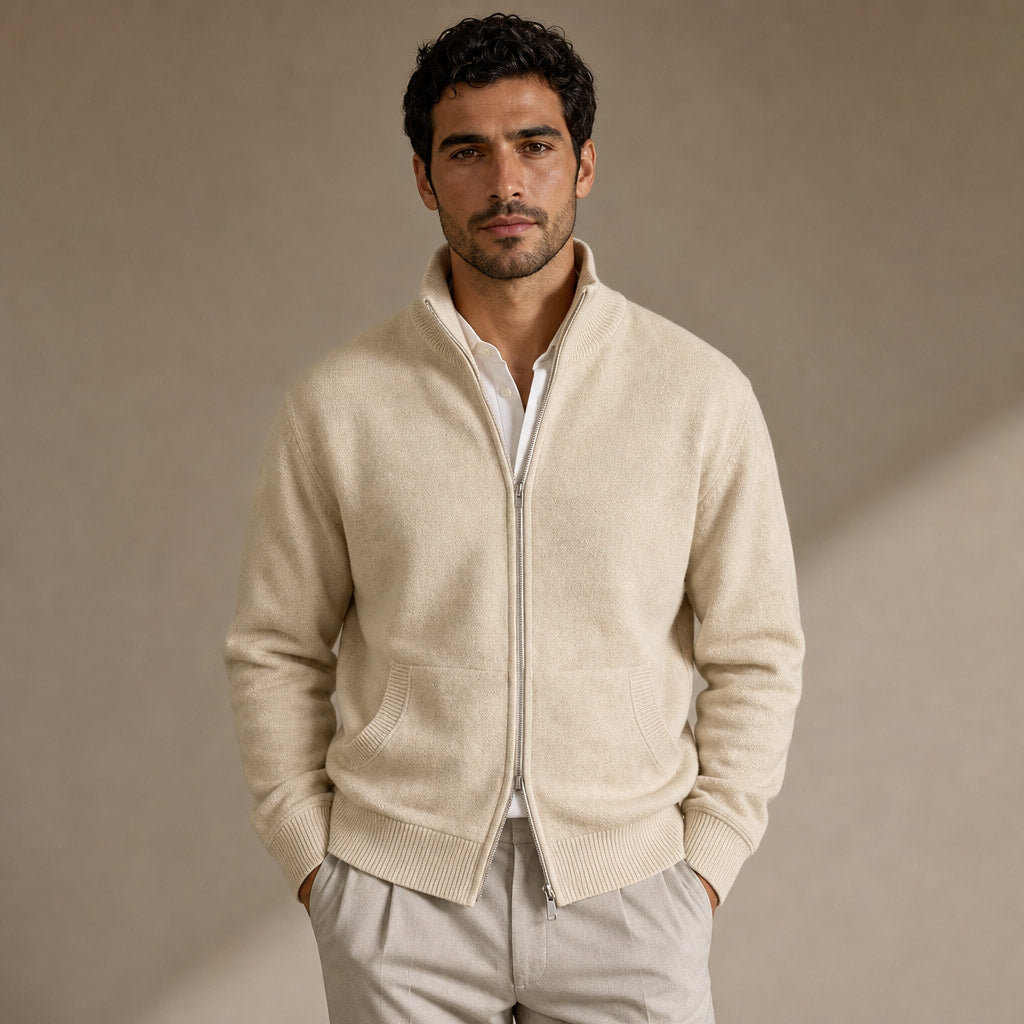 Knit Tracksuit Full Zip Beige in Beige – Tarlano Premium Menswear