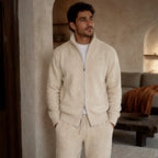 Knit Tracksuit Full Zip Beige Beige – Styled Editorial Shot