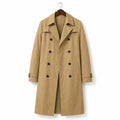 Double Breasted Trench Coat Knee-Length Polyester Khaki – Product Photo