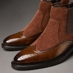 Chukka Boots Leather Cushioned Sole Cognac Brown – Fabric and Detail Close-Up