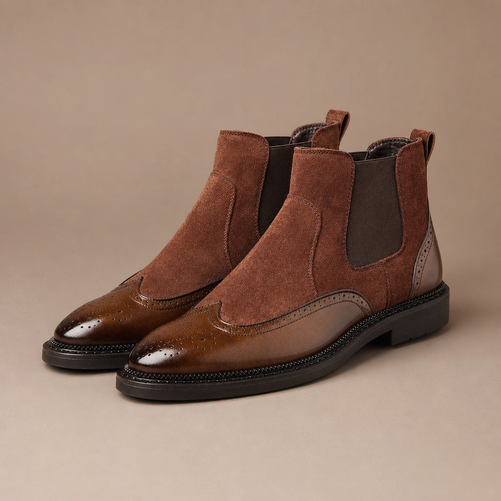 Chukka Boots Leather Cushioned Sole Cognac Brown – Product Photo