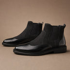 Chukka Boots Leather Cushioned Sole in Obsidian Black – Tarlano Premium Menswear