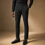 Striped Dress Pants Slim Fit Black – Product Photo
