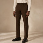 Striped Dress Pants Slim Fit in Brown – Tarlano Premium Menswear