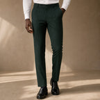 Striped Dress Pants Slim Fit Green – Product Photo