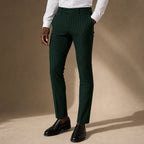 Striped Dress Pants Slim Fit in Green – Tarlano Premium Menswear