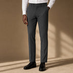 Striped Dress Pants Slim Fit Grey – Product Photo