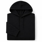 Drawstring Hoodie Fine Knit Relaxed Fit Black – Product Photo