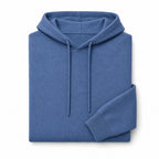 Drawstring Hoodie Fine Knit Relaxed Fit Blue – Product Photo