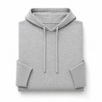 Drawstring Hoodie Fine Knit Relaxed Fit Gray – Product Photo
