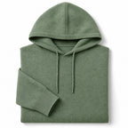 Drawstring Hoodie Fine Knit Relaxed Fit Green – Product Photo