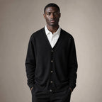Cardigan Soft Knit Button Front in Black – Tarlano Premium Menswear
