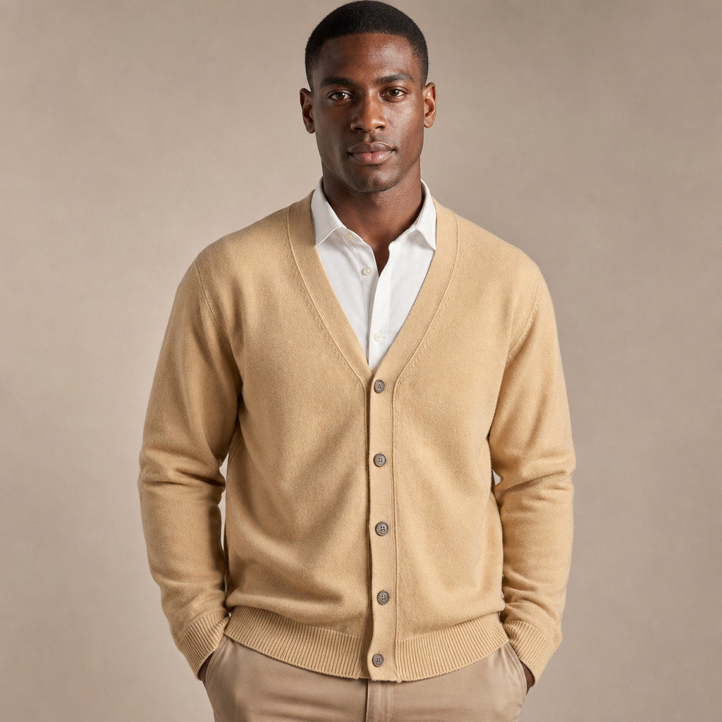 Cardigan Soft Knit Button Front in Camel – Tarlano Premium Menswear