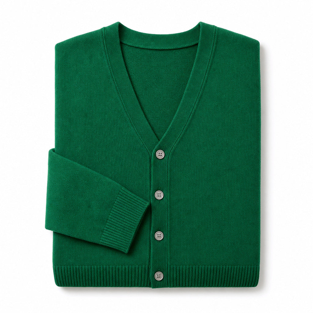 Cardigan Soft Knit Button Front Emerald – Product Photo