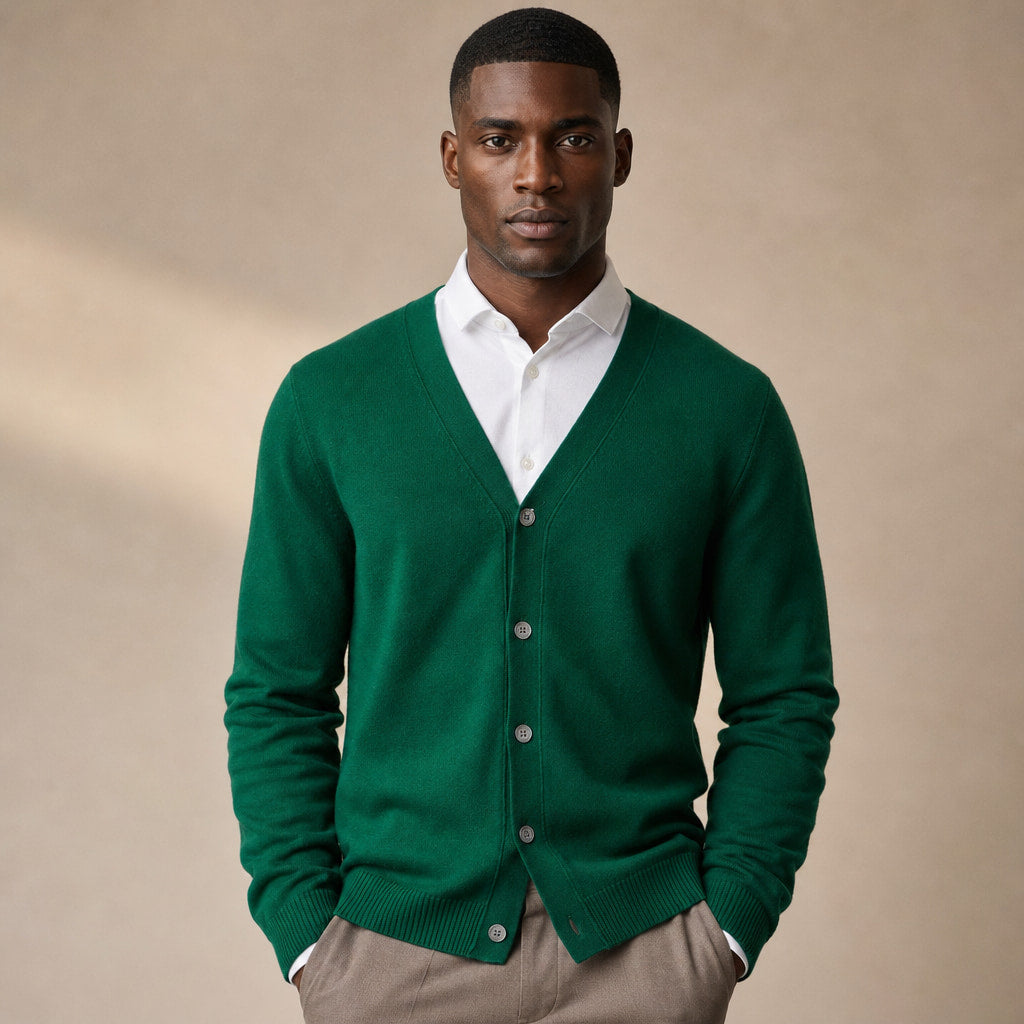 Cardigan Soft Knit Button Front in Emerald – Tarlano Premium Menswear