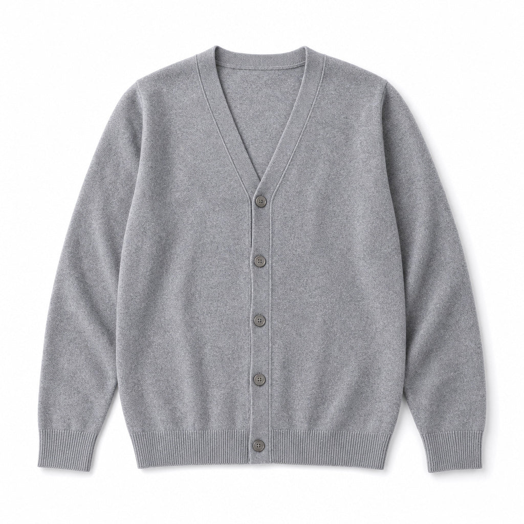 Cardigan Soft Knit Button Front Gray – Product Photo