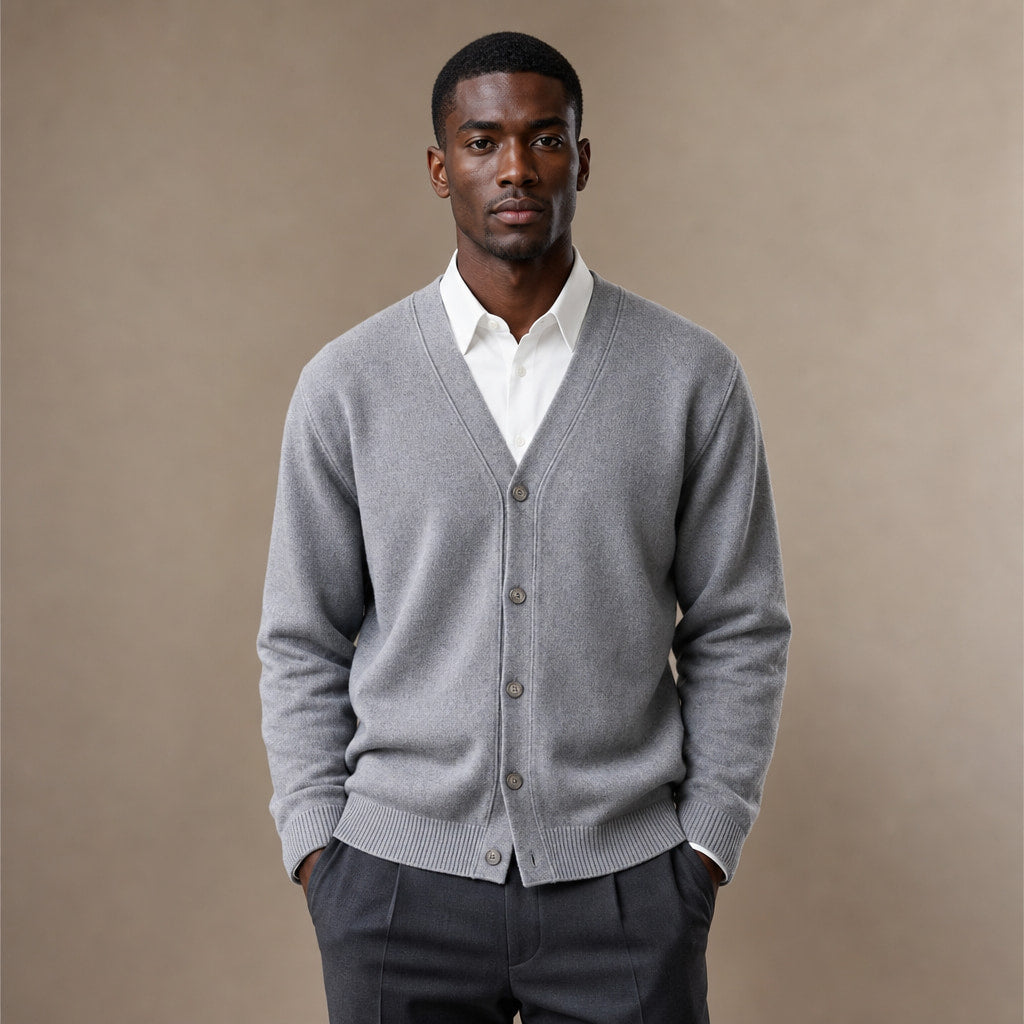 Cardigan Soft Knit Button Front in Gray – Tarlano Premium Menswear