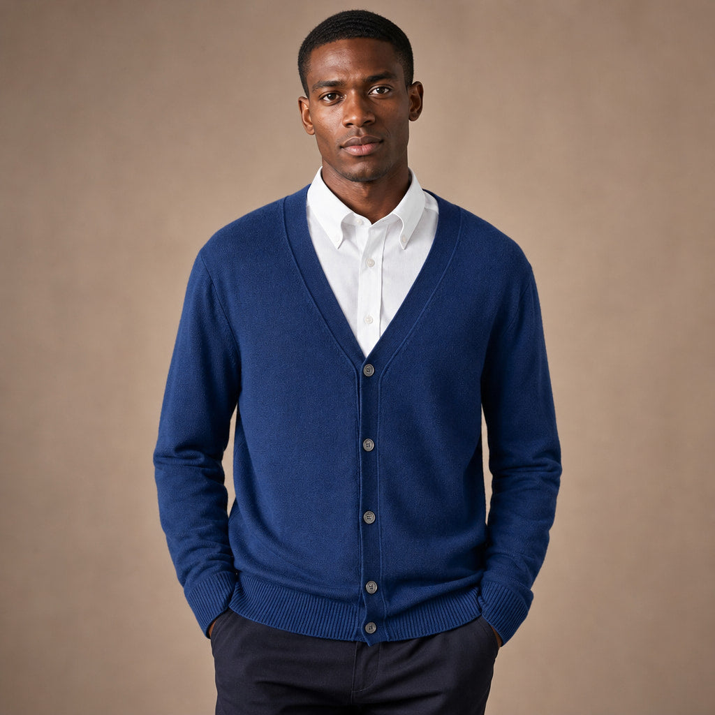 Cardigan Soft Knit Button Front in Navy – Tarlano Premium Menswear