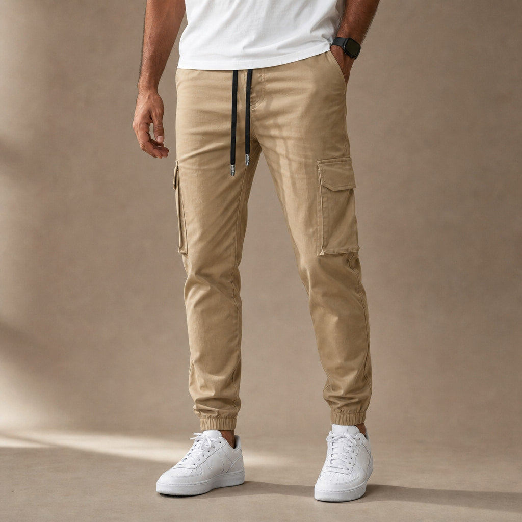 Cargo Pants Tapered Jogger Beige – Product Photo