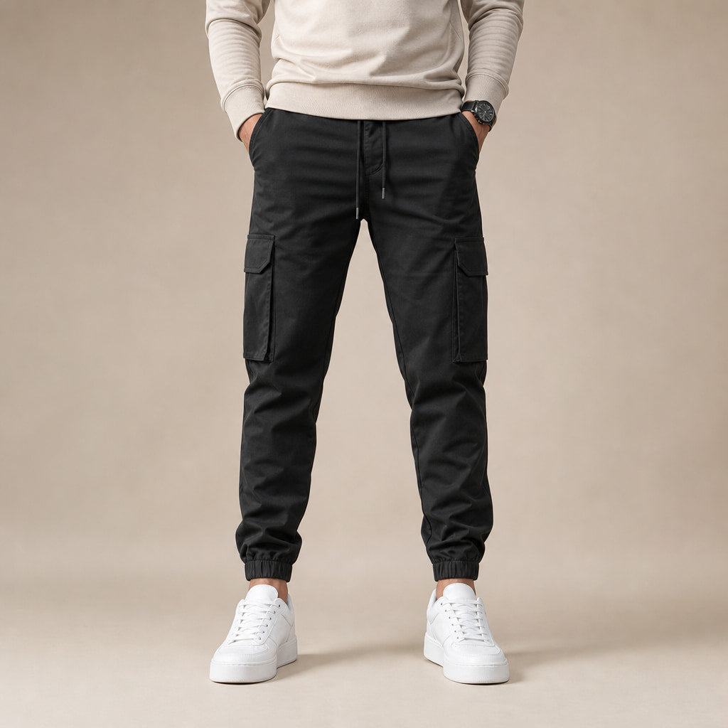 Cargo Pants Tapered Jogger in Black – Tarlano Premium Menswear