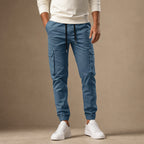 Cargo Pants Tapered Jogger in Blue – Tarlano Premium Menswear