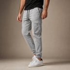 Cargo Pants Tapered Jogger Grey – Side Angle View