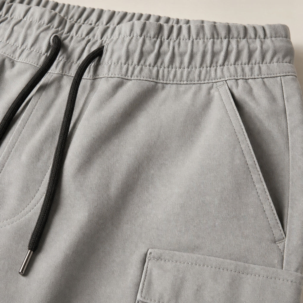 Cargo Pants Tapered Jogger Grey – Fabric and Detail Close-Up