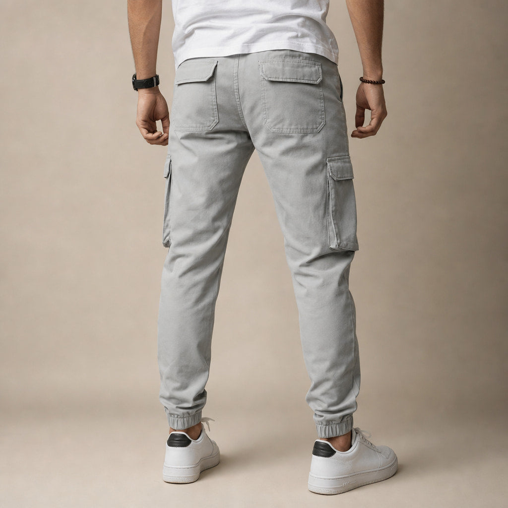 Cargo Pants Tapered Jogger Grey – Full Look