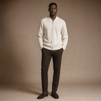 Belgravia Ribbed Full-Zip Ivory – Full Look