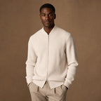 Belgravia Ribbed Full-Zip Ivory – Product Photo