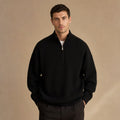 Belgravia Ribbed Quarter-Zip Black – Product Photo