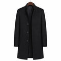 Trench Coat Wool Blend Tailored Overcoat Black – Product Photo