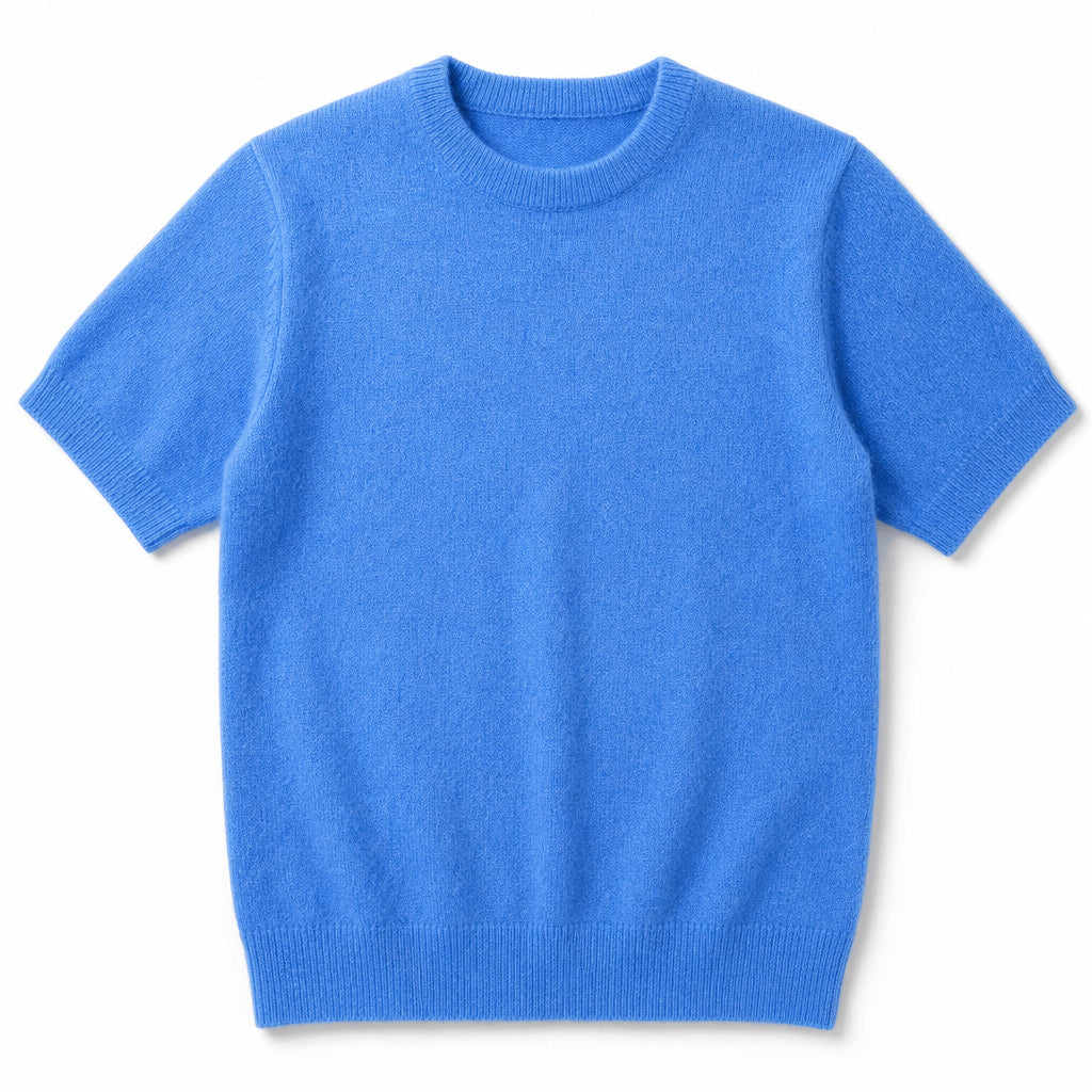 Fine Knit Tee Soft Touch Relaxed Fit Blue – Product Photo