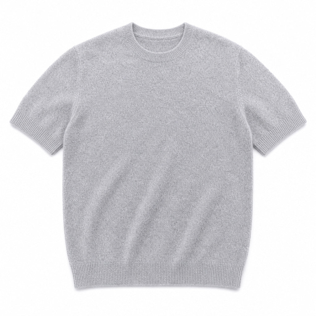 Fine Knit Tee Soft Touch Relaxed Fit Gray – Product Photo