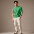 Fine Knit Tee Soft Touch Relaxed Fit Green – Side Angle View