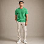 Fine Knit Tee Soft Touch Relaxed Fit Green – Full Look